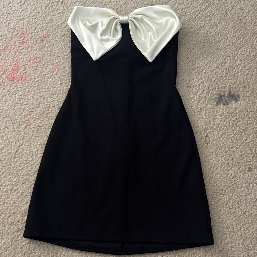 Lucy in the Sky Black Dress with White Accents